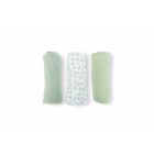 Lot de 3 langes en gaze de coton Lovely mini leaves green