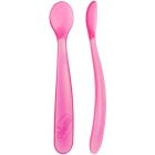 Lot de 2 cuillères souple bout silicone 6m+ Rose