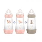 Lot de 3 biberons anti-colique 260ml Easy Start Blush et nature
