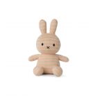 Peluche lapin Miffy en coton bio rose et rayures dorées 23 cm