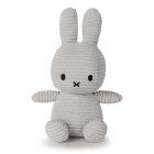 Peluche lapin Miffy velours cotelé gris clair 23 cm