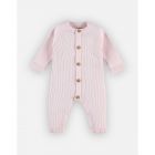 Combi pilote tricot Rose clair  - 1 mois