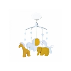 Mobile musical girafe, élephant Curry & Blanc