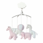 Mobile musical - Girafe, Elephant Rose & Blanc