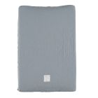 Housse de matelas à langer en coton bio Bleu