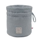 Panier de rangement nomade en coton bio Bleu