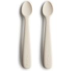 Lot de 2 cuillères bébé en silicone - Ivoire