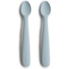 Lot de 2 cuillères bébé en silicone - Poudre Bleu