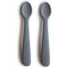 Lot de 2 cuillères bébé en silicone - gris
