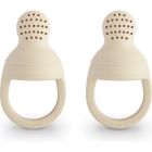 Lot de 2 sucettes grignoteuses silicone - Beige sable