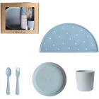 Coffret repas en silicone - Poudre Bleu (5 pièces)