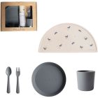 Coffret repas en silicone - Gris (5 pièces)
