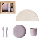 Coffret repas en silicone - Soft Lila (5 pièces)