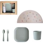 Coffret repas en silicone - Sage (5 pièces)