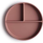 Assiette à compartiment en silicone - Cloudy Mauve