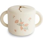 Boîte à goûter en silicone avec poignées - Pink Flowers