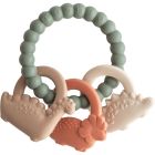 Anneau de dentition porte-clés en silicone - Dino