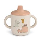 Tasse d'apprentissage à bec silicone 150 ml Neil Cats and Dogs Sandy