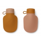 Lot de 2 gourdes souples Mustard et Dark Rose Mix