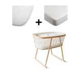 Pack berceau Kumi Desert et matelas coco naturel + alèse et drap housse blanc