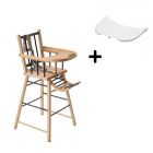Pack Chaise haute André Hybride anthracite et sa tablette blanche