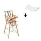 Pack Chaise haute André Hybride vert mint et sa tablette blanche