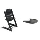 Pack chaise haute Tripp Trapp chêne + baby set + tablette Noir