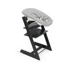 Pack chaise haute Tripp Trapp Chêne Noir + Newborn Set Gris