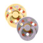 Pack de 2 sucettes Colour Caoutchouc 0-6 mois Strawberries and Cream Pale Butter Mix