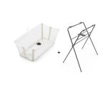 Pack baignoire Flexi Bath sandy beige + support à pieds