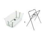 Pack baignoire Flexi Bath verte + support à pieds