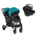 Poussette duo Evalite double Capri + siège auto i-Starter Eclipse