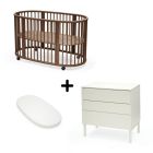 Chambre duo Lit Sleepi + commode Sleepi + matelas - Warm brown