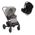 Poussette duo Chrome Pebble gris + siège auto i-Jemini Eclipse noir