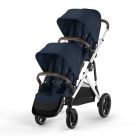 Poussette double Gazelle S - châssis Noir + siège - Ocean Blue