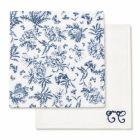 Lot de 2 langes imrpimé Toile de Jouy 70 x 70 cm Bleu