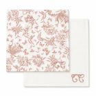 Lot de 2 langes imrpimé Toile de Jouy 70 x 70 cm Rose