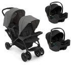 Poussette duo Stadium double Titanium + 2 sièges auto SnugLite Midnight