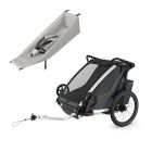 Pack remorque vélo Chariot Cross 2 Dark slate + Assise pour nouveau-né Infant Sling