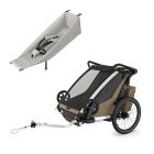 Pack remorque vélo Chariot Cross 2 Faded khaki + Assise pour nouveau-né Infant Sling