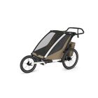 Pack remorque vélo Chariot Cross 2 places Faded khaki + Kit jogging
