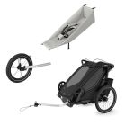 Pack remorque vélo Chariot Sport 1 Black + Assise pour nouveau-né Infant Sling + Kit jogging