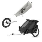 Pack remorque vélo Chariot Sport 2 Black + Assise pour nouveau-né Infant Sling + Kit jogging