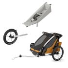 Pack remorque vélo Chariot Sport 2 Natural gold + Assise pour nouveau-né Infant Sling + Kit jogging
