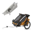 Pack remorque vélo Chariot Sport 2 Natural gold + Assise pour nouveau-né Infant Sling