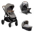 Poussette trio Alore Pebble + siège auto Sprint Carbon + nacelle Ramble XL Carbon