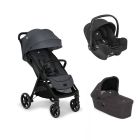 Poussette trio Parcel LX Signature Ebony + siège auto i-Snug 2 Raven + nacelle Ramble Shale