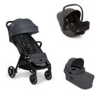 Poussette trio Parcel LX Signature Ebony + siège auto i-Snug 2 Shale + nacelle Ramble XL Ebony