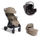Poussette trio Parcel LX Signature Sandstone + siège auto i-Snug 2 Shale + nacelle Ramble XL Sandstone