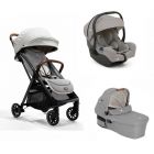 Poussette trio Parcel Signature Oyster + siège auto i-Gemm 3 Pebble + nacelle Ramble XL Pebble